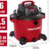 CRAFTSMAN CMXEVBE17595 16 Gallon 6.5 Peak HP Wet/Dry Vac, Heavy-Duty Shop Vacuum with Attachments - Image 2