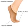 Disposable Try on Socks, Disposable Foot Socks, Disposable Nylon Slip on Socks, Footies for Women, Tan, 72 Pairs/144 Pieces
