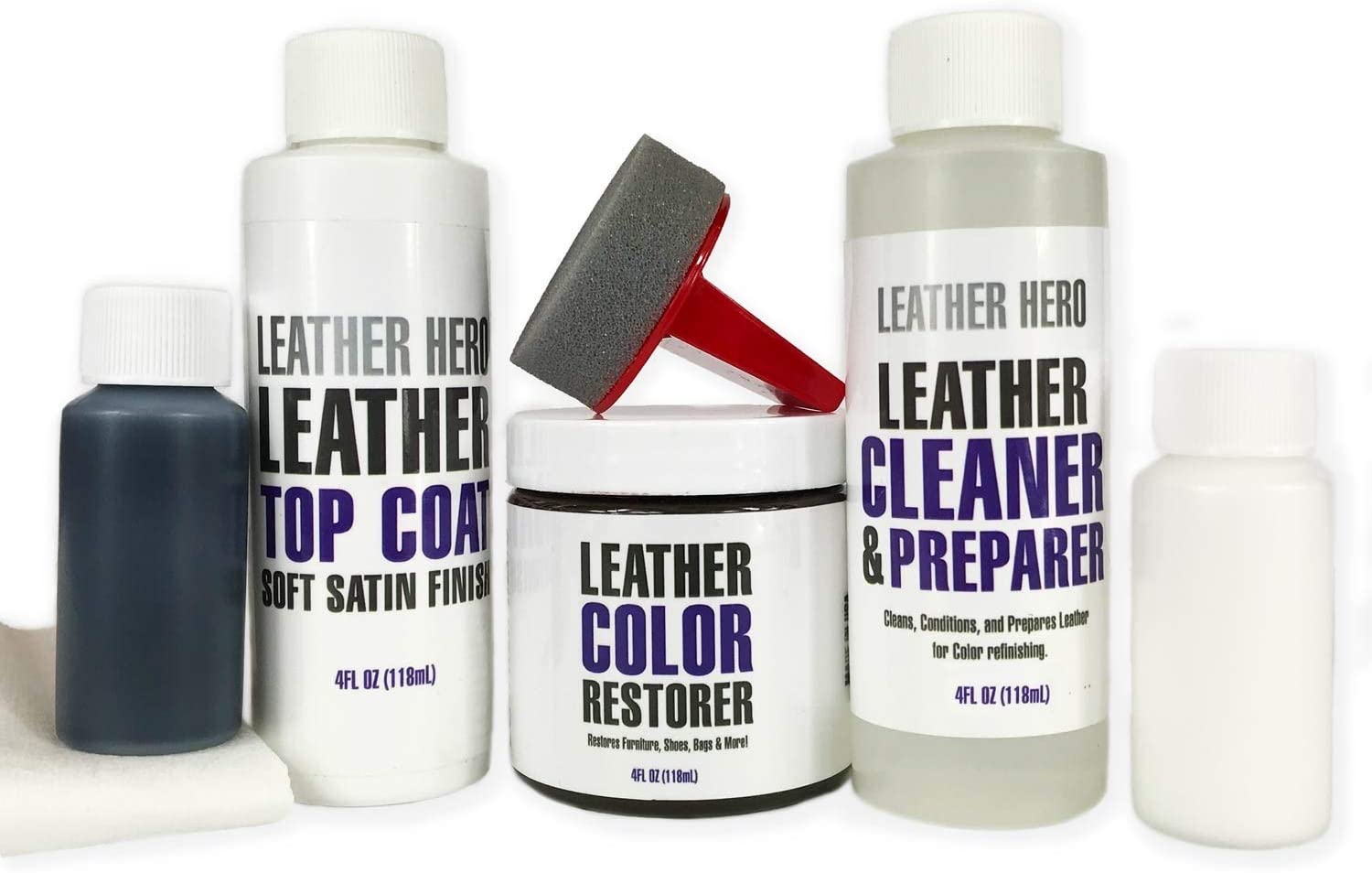 Leather Hero Color Restorer Complete Repair Kit- Refinish, Recolor