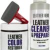 Leather Hero Leather Color Restorer Repair Kit- Refinish, Recolor, Renew Leather & Vinyl Sofa, Purse, Shoes, Auto Car Seats, Couch 4oz (Black)