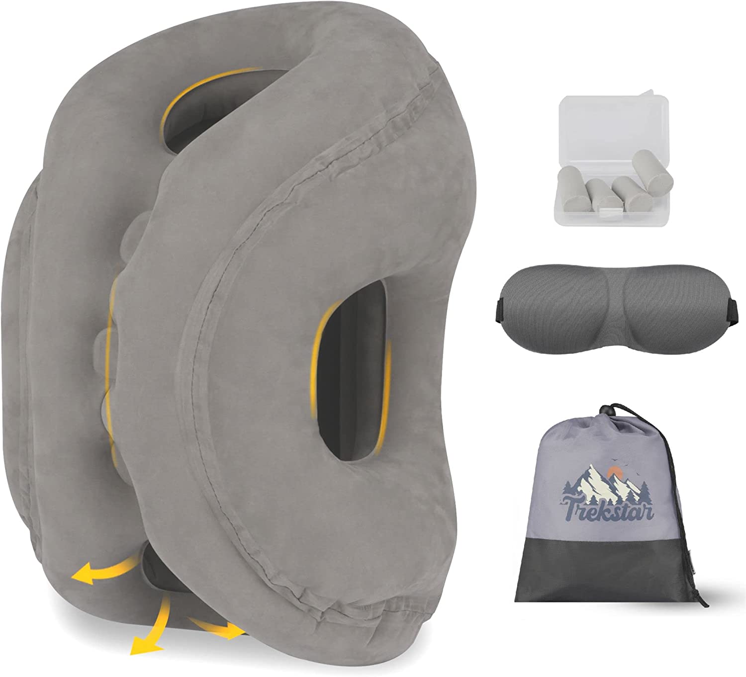 TrekStar Backpacking Inflatable Travel Pillow, Comfortable, Small, &  Ergonomic Design