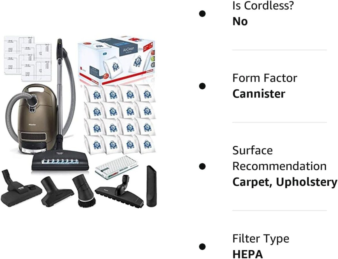 Miele Complete C3 Brilliant Canister HEPA Vacuum Cleaner + SEB236 Powerhead Bundle Includes