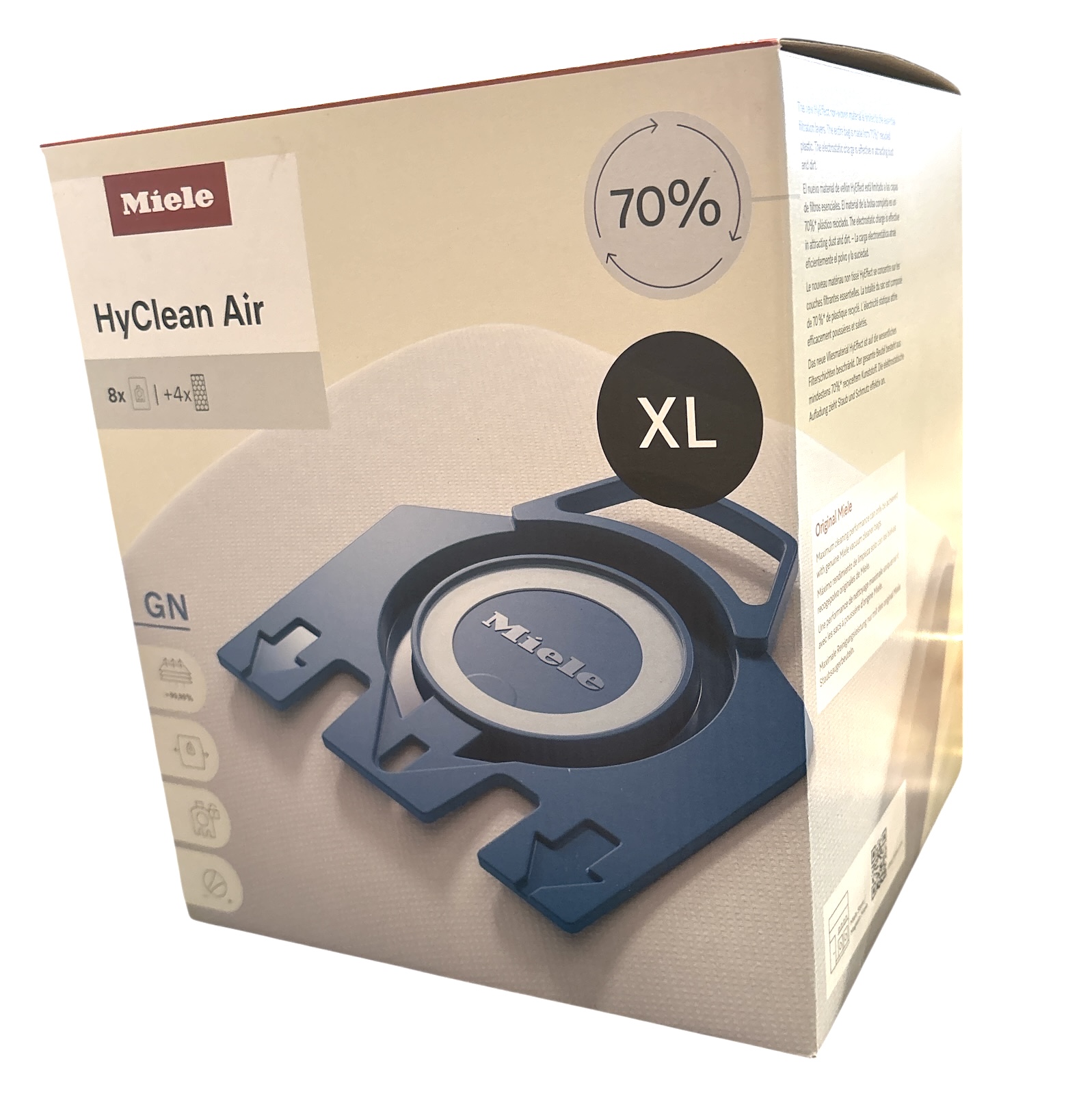 Miele HyClean XL Pack 3D GN Vacuum Cleaner Bags, Pack of 8