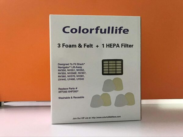 Colorfullife Filters for Shark Vacuum Navigator Lift-away ZU503AMZ, NV350, NV351, NV352, NV355, NV356E, NV357, NV360, NV370, NV391, UV440, UV490, UV500, UV540, UV541, UV550, Part XFF350 XHF350, ( Not Fit ZU561, ZU560 Series)  Home & Kitchen - Image 3