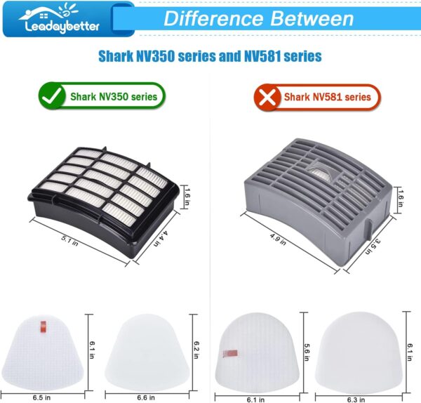 thumbnail image 2 of Shark NV350 Filter Replacement – Foam & Felt, Fits Navigator Lift-Away NV355 NV356 2 of 4