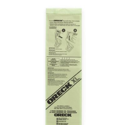 Oreck Commercial PK80009DW Hypo-Allergenic Bags, Fits All U2000 Series Upright (Pack of 9)