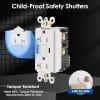TrekStar GFCI USB Outlet 20 Amp Duplex Wall Receptacle with Built-in USB Type A & Type C Combo with 24W Charging Port for Smartphone, Self-Test, Tamper Resistant, White Wall Plate Cover Included - - Image 5