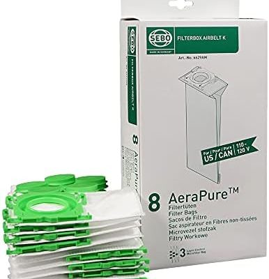 Sebo K Series Vacuum Cleaner Bags (Pack of 8) 6629ER (Genuine)