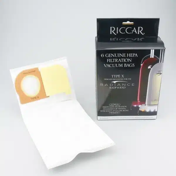 6 Riccar Radiance Simplicity Synergy X9 Hepa Vacuum Bags, Upright Vacuum Cleaners, RSLP-6, S9-6, S9-6. Number SXH-6 for the X9, C20-6, C20-G6, C20-12, RXH-6, RXH6, RXH-12, X9 and G9
