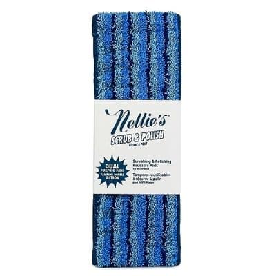 Nellie's Scrub & Polish Pads - Microfiber Design for Wow Mop & Wow Too - Dual Purpose Scrub & Polish System - Reusable Pads for Effortless Floor Cleaning - Machine Washable & Fragrance-Free