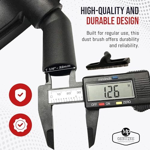 MP Maresh Products Vacuum Brush Attachment for Hardwood and Bare Floors or Walls - Wall Brush for Cleaning with Natural Horse Hair Bristles - 1 1/4 Inch Female ID Connection - 14-Inch with Wheels : Home & Kitchen - Image 6