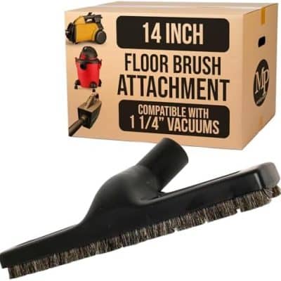 MP Maresh Products Vacuum Brush Attachment for Hardwood and Bare Floors or Walls - Wall Brush for Cleaning with Natural Horse Hair Bristles - 1 1/4 Inch Female ID Connection - 14-Inch with Wheels : Home & Kitchen