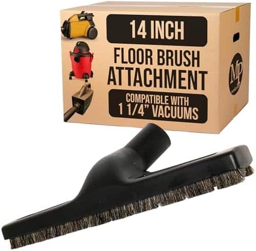 MP Maresh Products Vacuum Brush Attachment for Hardwood and Bare Floors or Walls - Wall Brush for Cleaning with Natural Horse Hair Bristles - 1 1/4 Inch Female ID Connection - 14-Inch with Wheels : Home & Kitchen