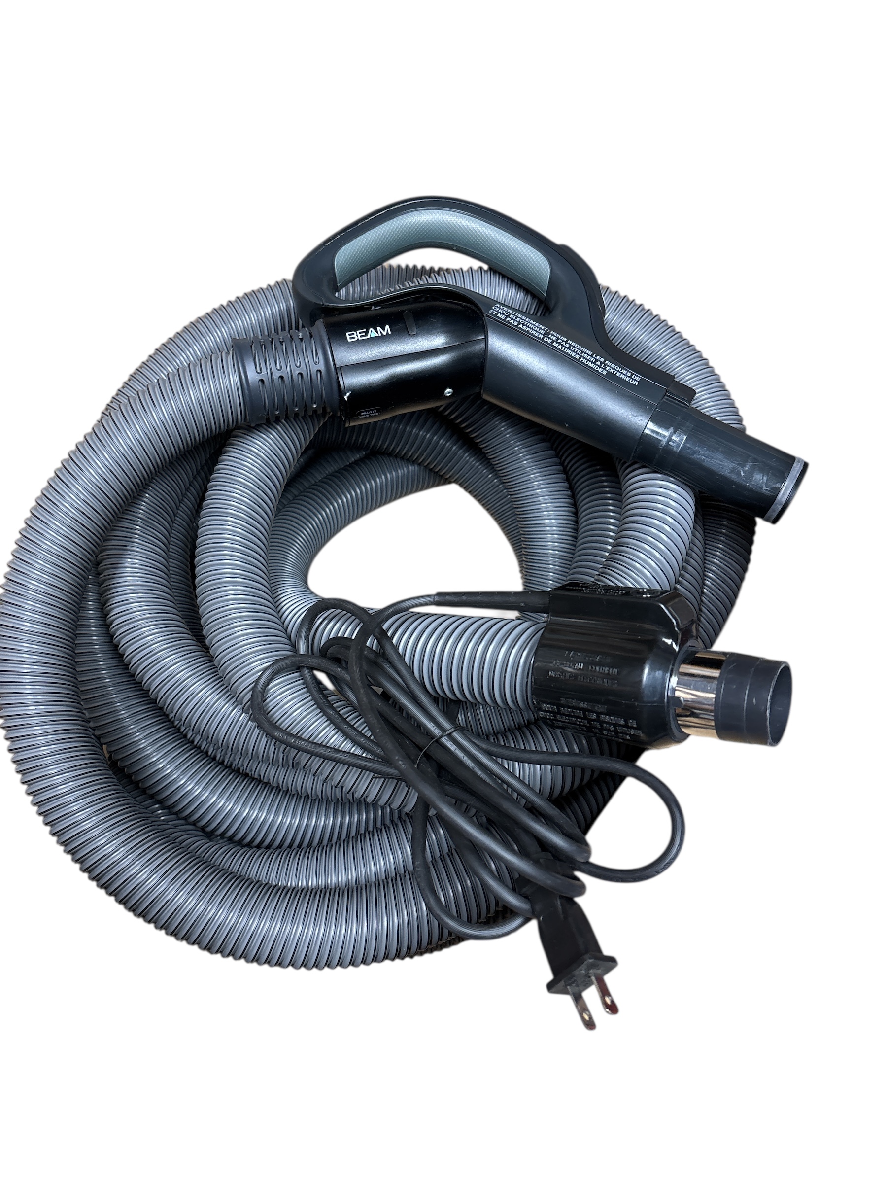 Beam Central Vacuum Electric Hose – 35 Ft – Pigtail Installed + Direct-Connect Adapter Included – OEM 050931