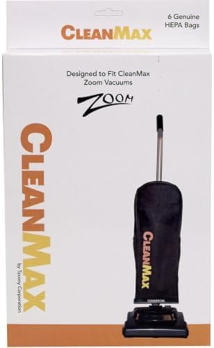 Clean Max Vacuum Cleaner Bags 6 Pack (#CMZM-H6), Fits ZM-200, ZM-400, ZM-600