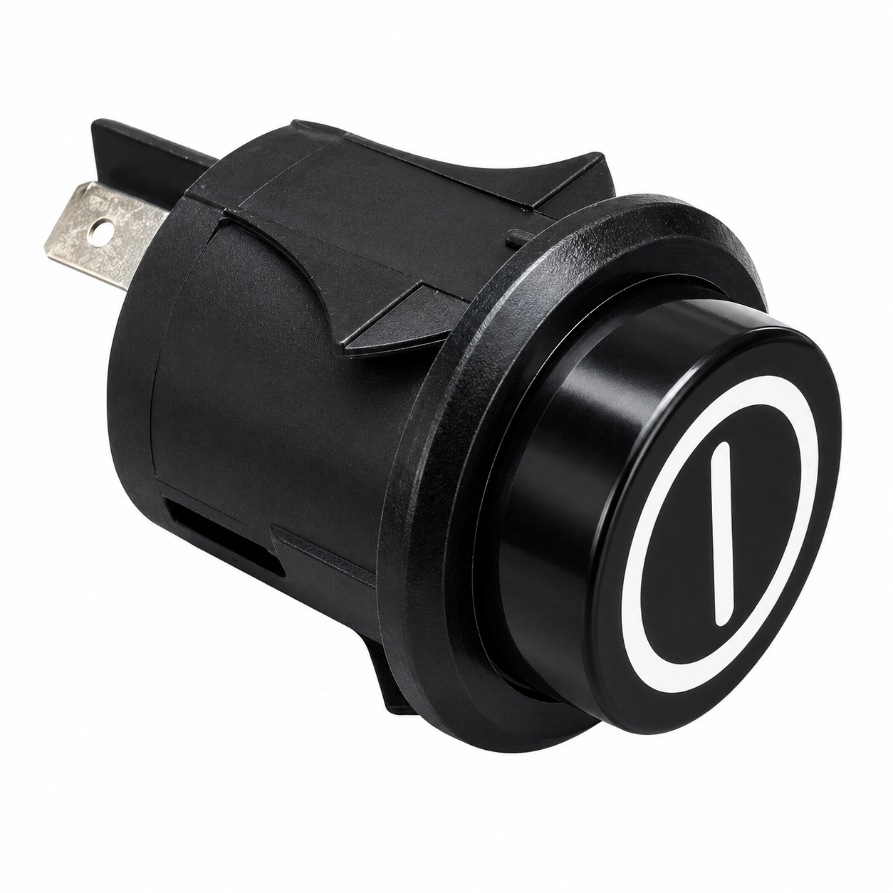 Nilfisk Advance 107408927 power switch dimensions showing 1.62 inch overall length and 1.07 inch overall diameter